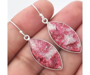 Natural Pink Thulite - Norway Earrings SDE55088 E-1001, 13x26 mm