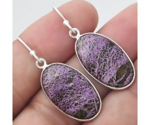 Natural Purpurite - South Africa Earrings SDE55091 E-1001, 13x22 mm