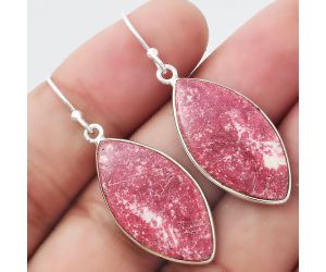 Natural Pink Thulite - Norway Earrings SDE55106 E-1001, 14x26 mm