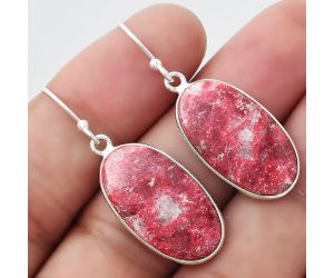 Natural Pink Thulite - Norway Earrings SDE55109 E-1001, 13x23 mm