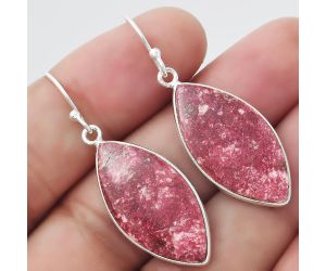 Natural Pink Thulite - Norway Earrings SDE55113 E-1001, 13x26 mm