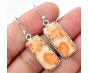 Natural Coral Jasper Earrings SDE55161 E-1001, 11x23 mm