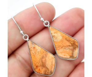 Natural Coral Jasper Earrings SDE55163 E-1001, 15x25 mm