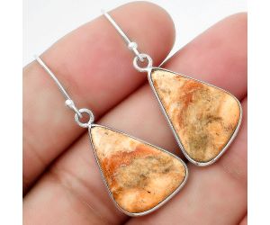 Natural Coral Jasper Earrings SDE55165 E-1001, 14x21 mm