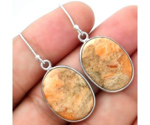 Natural Coral Jasper Earrings SDE55167 E-1001, 16x21 mm