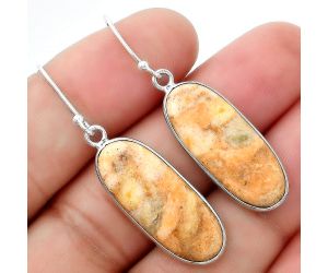 Natural Coral Jasper Earrings SDE55172 E-1001, 11x26 mm