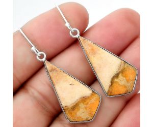 Natural Coral Jasper Earrings SDE55175 E-1001, 15x28 mm