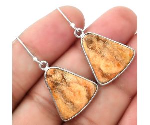 Natural Coral Jasper Earrings SDE55181 E-1001, 18x20 mm