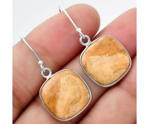 Natural Coral Jasper Earrings SDE55185 E-1001, 16x16 mm