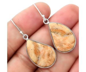 Natural Coral Jasper Earrings SDE55189 E-1001, 15x23 mm