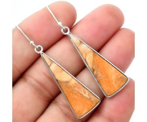 Natural Coral Jasper Earrings SDE55190 E-1001, 13x33 mm