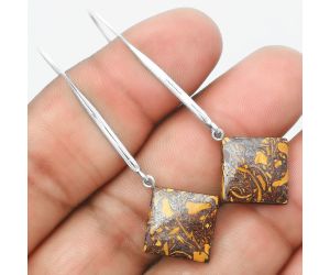 Natural Coquina Fossil Jasper - India Earrings SDE55536 E-1095, 14x14 mm