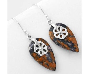 Natural Indian Blanket Jasper Earrings SDE55680 E-1137, 13x23 mm