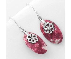 Natural Pink Thulite - Norway Earrings SDE55691 E-1137, 13x22 mm