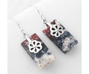 Natural Indian Blanket Jasper Earrings SDE55698 E-1137, 12x22 mm