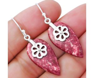 Natural Pink Thulite - Norway Earrings SDE55699 E-1137, 13x26 mm