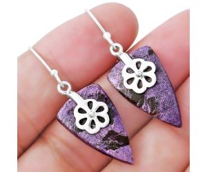 Natural Purpurite - South Africa Earrings SDE55704 E-1137, 13x23 mm