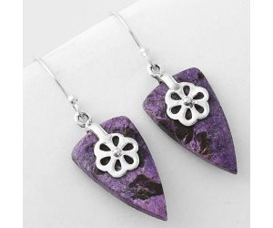 Natural Purpurite - South Africa Earrings SDE55704 E-1137, 13x23 mm