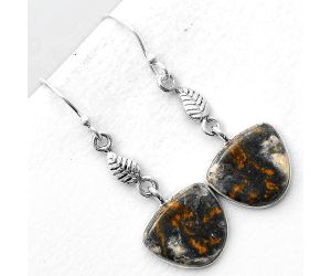 Natural Indian Blanket Jasper Earrings SDE55755 E-1094, 12x14 mm