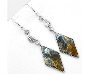 Natural Indian Blanket Jasper Earrings SDE55763 E-1094, 12x24 mm