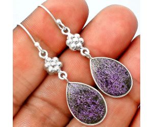 Natural Purpurite - South Africa Earrings SDE55809 E-1094, 13x18 mm