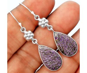 Natural Purpurite - South Africa Earrings SDE55824 E-1094, 12x20 mm