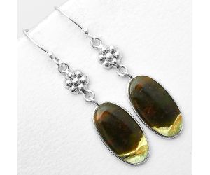 Natural Chrome Chalcedony Earrings SDE55842 E-1094, 11x20 mm