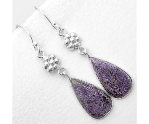 Natural Purpurite - South Africa Earrings SDE55844 E-1094, 11x20 mm