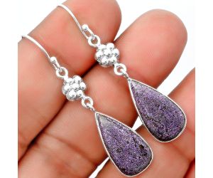 Natural Purpurite - South Africa Earrings SDE55844 E-1094, 11x20 mm