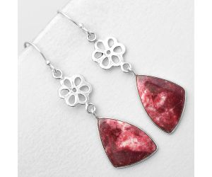 Natural Pink Thulite - Norway Earrings SDE55883 E-1094, 14x20 mm