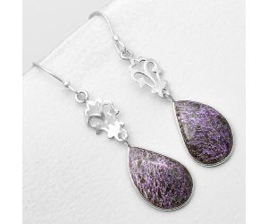 Natural Purpurite - South Africa Earrings SDE55909 E-1094, 12x22 mm