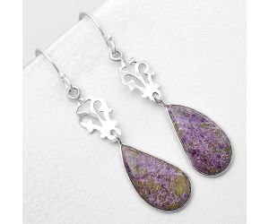 Natural Purpurite - South Africa Earrings SDE55922 E-1094, 11x20 mm