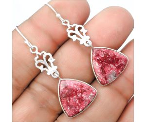 Natural Pink Thulite - Norway Earrings SDE55939 E-1094, 16x16 mm