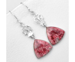 Natural Pink Thulite - Norway Earrings SDE55939 E-1094, 16x16 mm