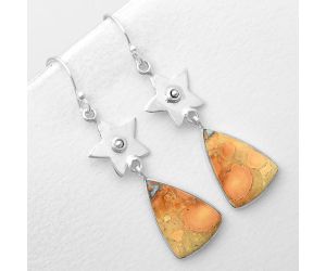 Star - Maligano Jasper - Indonesia Earrings SDE55966 E-1094, 13x19 mm