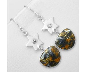 Star - Natural Indian Blanket Jasper Earrings SDE55975 E-1094, 14x16 mm