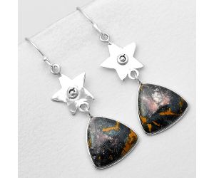 Star - Natural Indian Blanket Jasper Earrings SDE55991 E-1094, 16x16 mm