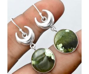 Crescent Moon - Chrome Chalcedony Earrings SDE56031 E-1207, 16x16 mm