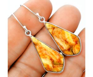 Natural Coral Jasper Earrings SDE56379 E-1001, 14x29 mm