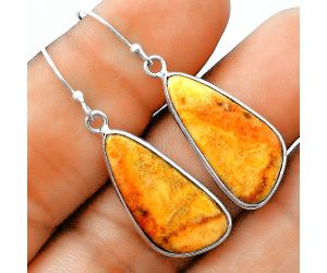 Natural Coral Jasper Earrings SDE56410 E-1001, 12x25 mm