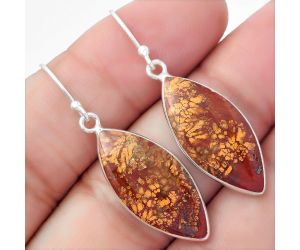 Natural Red Moss Agate Earrings SDE56605 E-1001, 11x24 mm