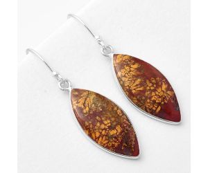 Natural Red Moss Agate Earrings SDE56605 E-1001, 11x24 mm