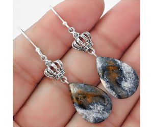 Natural Indian Blanket Jasper Earrings SDE56798 E-1235, 14x20 mm