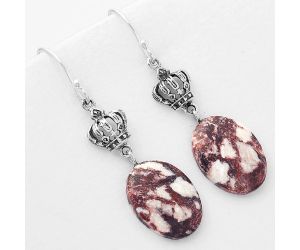 Natural Indian Blanket Jasper Earrings SDE56815 E-1235, 13x17 mm