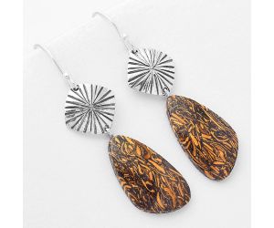 Natural Coquina Fossil Jasper - India Earrings SDE56839 E-1094, 13x24 mm