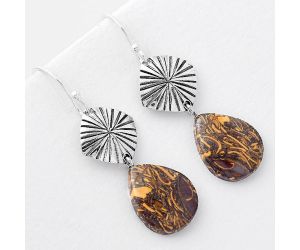 Natural Coquina Fossil Jasper - India Earrings SDE56852 E-1094, 13x16 mm