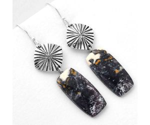 Natural Indian Blanket Jasper Earrings SDE56864 E-1094, 11x23 mm