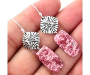 Natural Pink Thulite - Norway Earrings SDE56867 E-1094, 11x19 mm