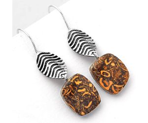 Natural Coquina Fossil Jasper - India Earrings SDE56895 E-1203, 13x15 mm