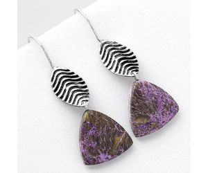 Natural Purpurite - South Africa Earrings SDE56904 E-1203, 16x16 mm